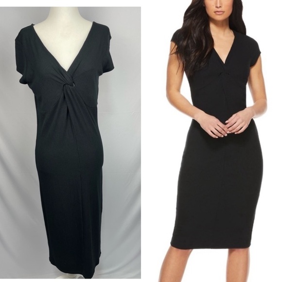Sofia jeans by Sofia Vergara Dresses & Skirts - Sofia Vergara black twist front ribbed Dress women’s size M